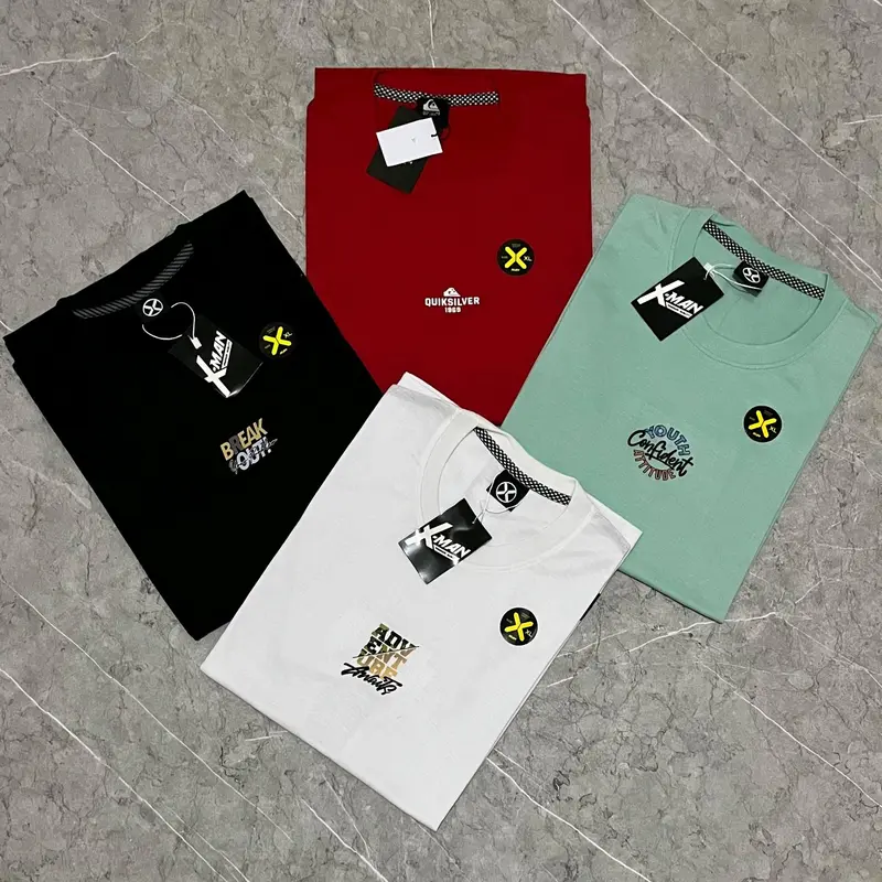 PAKET 4PCS 100RIBU KAOS distro, KAOS LENGAN pendek, SEMI katun, MOTIF RANDOM baju oblong atasan pria dan wanita Lengan Pendek 4