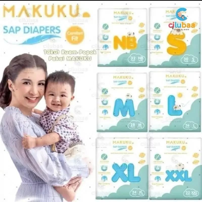 Promo!! MAKUKU (JATIM 2ball dan 1ball)diapers popok bayi size lingkap Bag