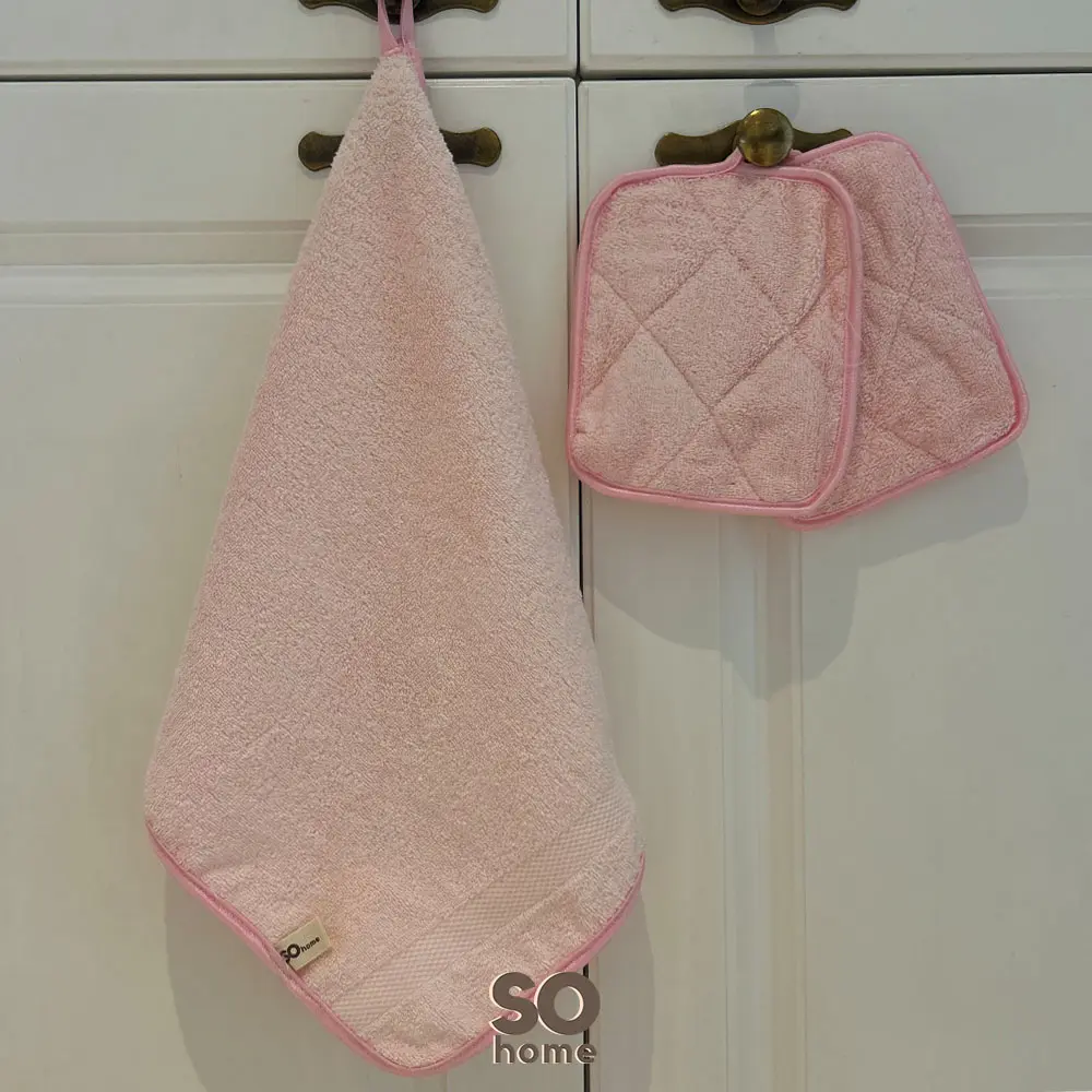 So Home sohome Paket Bundle Set Handuk Dapur Lap Tangan 36 x 38 cm dan 1 Set Cempal