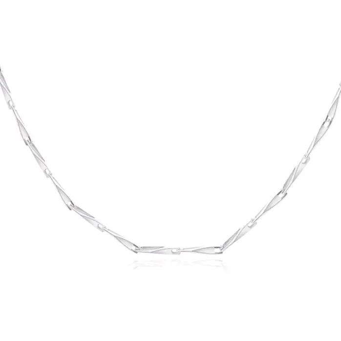 Kalung Titanium Model Bulir Padi Kecil Silver untuk Pria dan Wanita 3