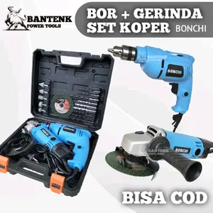 PAKET BOR DAN GERINDA KOPER T20 SET LENGKAP MESIN BOR BOLAK BALIK, GURINDA 4 INCH SELEPAN