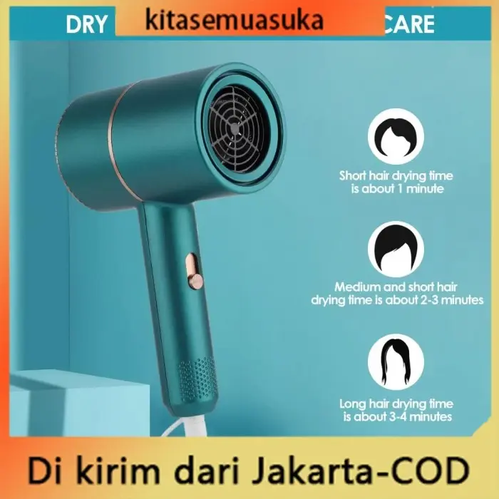 Pengering rambut cahaya biru ion negatif pengering rambut portabel daya rendah perawatan rambut pengeringan cepat 4