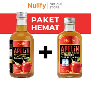 Nulify Apelin – 1 Liter / 500ml Cuka Apel With Mother Organik Murni Alami untuk Pencernaan