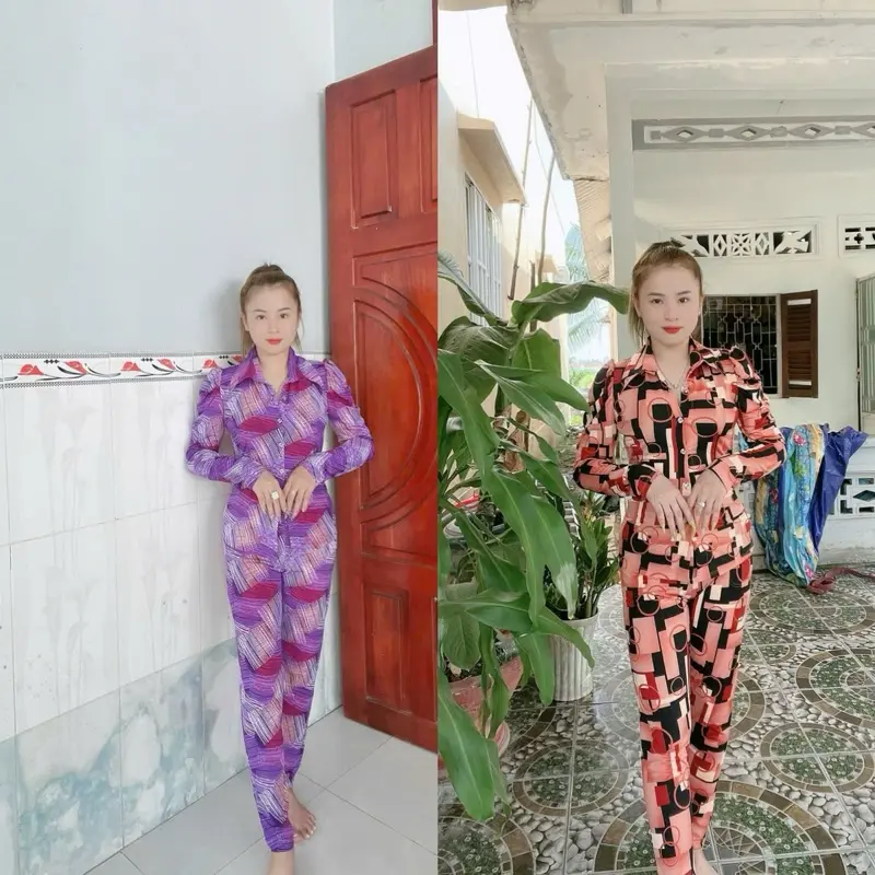 Sơmi Mẫu mới Tai Dài Thun Aty Tơ 1234 Quần Dài Ống Ôm Cho Nữ - Women