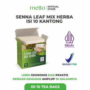 METTO Senna Leaf Mix Herba EKONOMIS Isi 10 Amplop Membantu Melancarkan BAB Detox