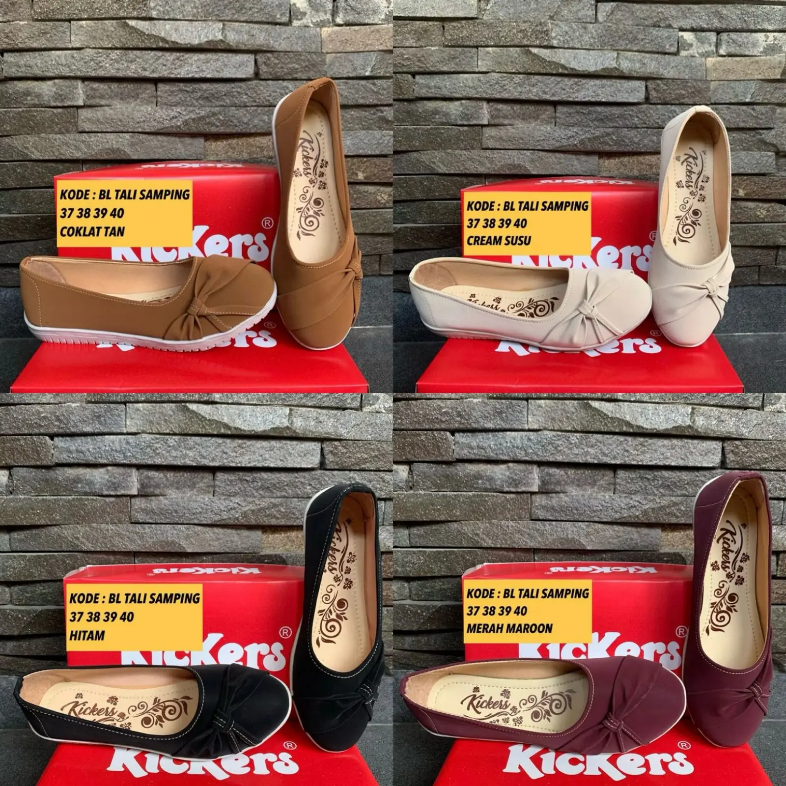SEPATU FLATSHOES WANITA KEKINIAN ELEGAN EMPUK NYAMAN PITA SAMPING