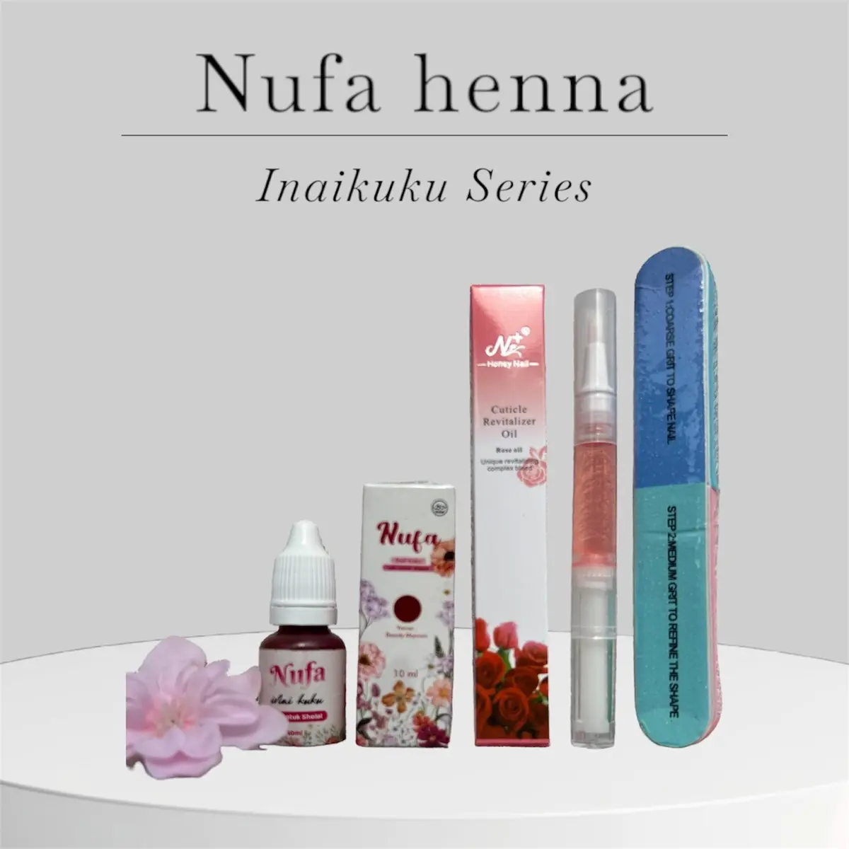 NUFA HENNA KUKU SERIES 3 in 1 henna kuku/serum kuku/pengkilap kuku+buffer