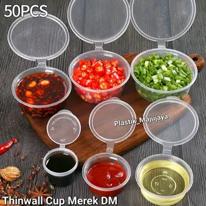 Thinwall DM Cup Sambel 25ml 35ml 50ml 80ml 100ml 150ml Cup Saus Sambal Bumbu Puding / Cup Pudding Saos Sauce