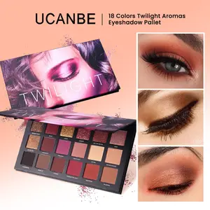 UCANBE Original Eyeshadow Palette 18 Warna Twilight & Aromas Profesional Pigmented & Tahan Lama untuk Makeup Harian dan Spesial