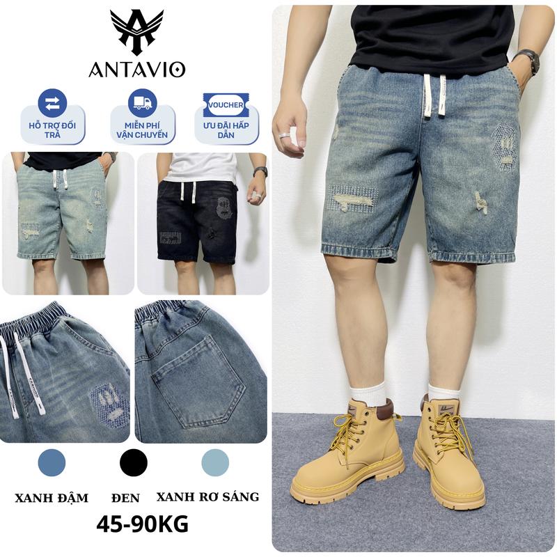 Quần Short Jean Quần Jean Đùi ANTAVIO Chất Liệu Jean Mềm TRà DÁch Thời TRang Phong Cách  Hàn Quốc M-3XL 45-90KG Ngỗ Jean 371 quần  bò  ngố  nam  2025 đồ  nam  đẹp✅ 