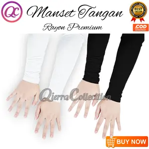 Inner tangan panjang anti UV manset tangan mangset tangan bahan Rayon adem dan Kaos standart anak-dewasa 20 warna Handsock Hitam Muslim