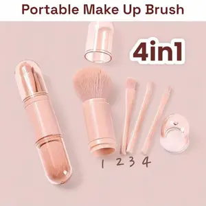 Make Up Brush Set Telescopic BedakFoundation conceaer Portabe kosmetikBrush TravelKuas Make Up 4 in 1 Kuas MakeUp Set