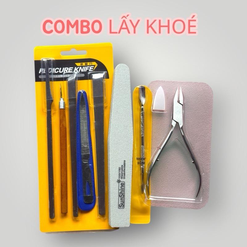  BỘ COMBO DỤNG CỤ LẤY KHOÉ 6 MÓN ,LÀM MÓNG TAY CHÂN LẤY KHÓE MÓNG combo KÌM XL MŨI DÀI  ,ĐẦY ĐỦ NHƯ HÌNH Bộ dụng cụ làm móng tay Thép không gỉ Làm Nail 