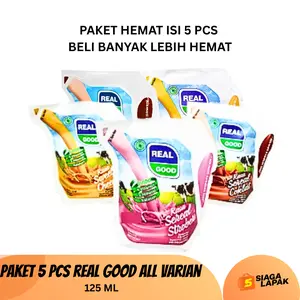 PAKET 5 PCS Real Good 125ml Susu Bantal All Varian Aneka Rasa