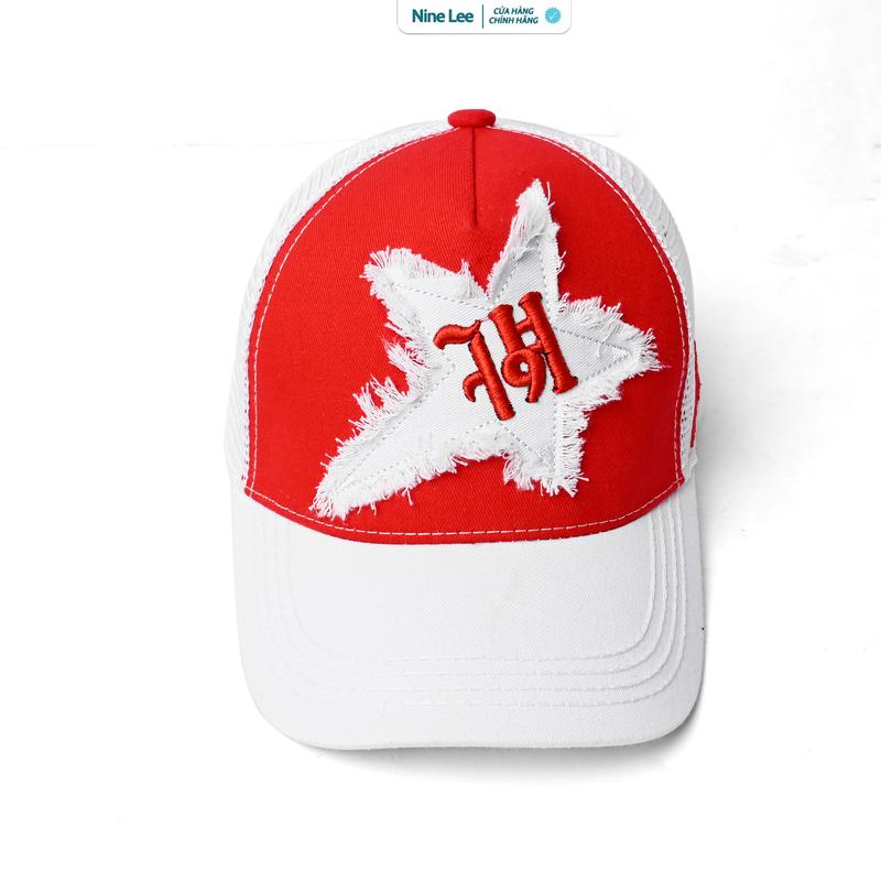   ĐỘC QUYỀN HUỲNH TOÀN   Nón Nine Lee V17 Nón Trucker Đỏ Trắng "Ngôi Sao Nổi Bật" 