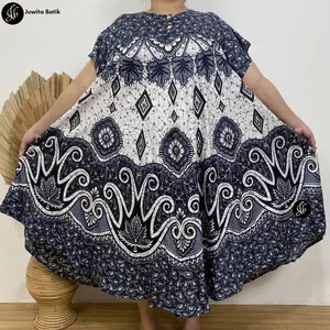 Daster Payung Jumbo XXL LD 120 Motif Batik Sogan terbaru abu Cocok Untuk Busui Dan Bumil Terbaru 2024