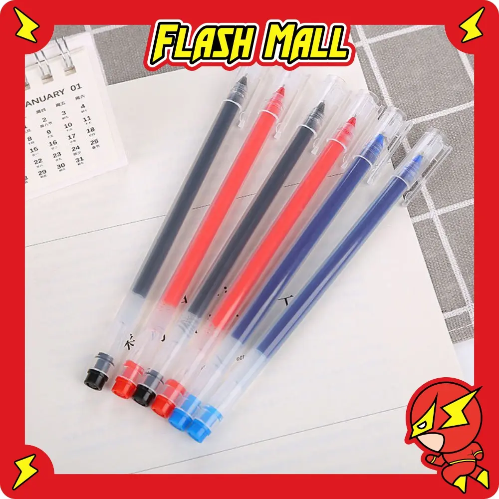 FLASHmall R439 Pulpen Gel Cair 0.5mm Tip Jarum Neutral Pen Alat Tulis Kantor