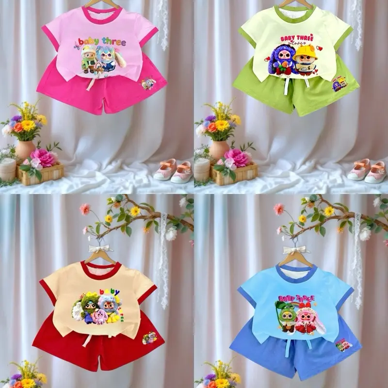COMBO 4 BỘ ÁO CỘC TAY QUẦN DÀI BABY THREE CHO BÉ TỪ 10-55KG