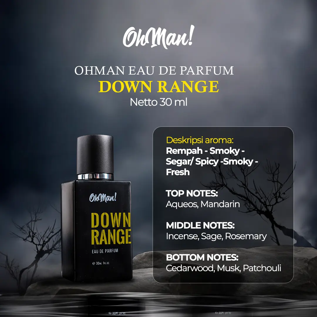 OhMan! Eau De Parfum Down Range 30 ml Parfum untuk Pria