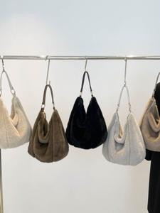 ファッショナブルなプラッシュショルダーバッグ - ミンクファー風ハンドバッグ、高品質で多用途なスタイル、日常の通勤や外出に最適