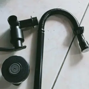 [HJS] Keran Air Angsa ABS Fleksibel 2 Mode  Warna Hitam Anti Karat - Keran Cuci Piring Angsa - Kran Sink Dapur Drat 1/2 Inch - Kran 2 mode Flexible