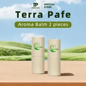 Terra Pafe Aroma Balm (2 buah) - Aroma Segar dan Menenangkan, Mudah Dibawa, Menyegarkan, Cocok untuk Bekerja dan Belajar, Perlengkapan Hijau