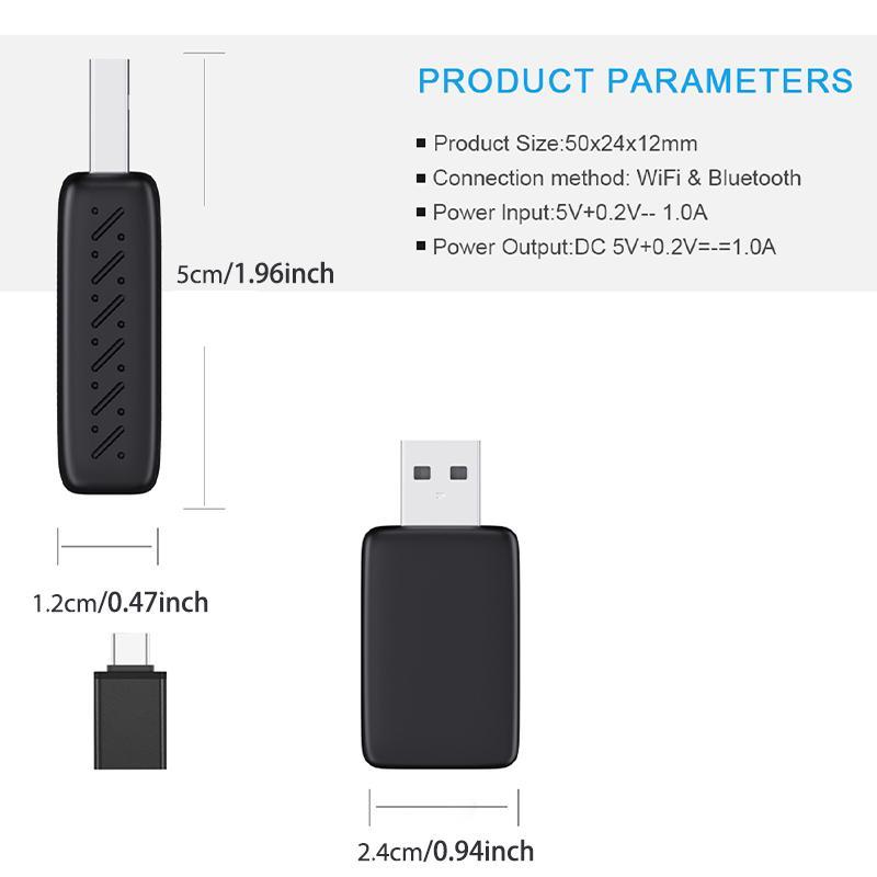 2 in 1 Wireless Car Adapter, Car Adapter for CarPlay & Android Auto, Stable Transmission Car Adapter for 99% Original Car 1