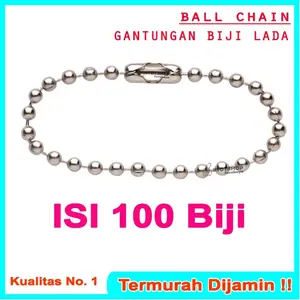 100 pc Rantai kuku/pelor biji lada silver gantungan kunci Tali hangtag fashion souvenir Label Nikel