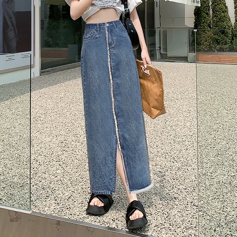 Ootd Rok Wanita Casual Irregular Korea Fashion Mewah Maxi Skirt 0