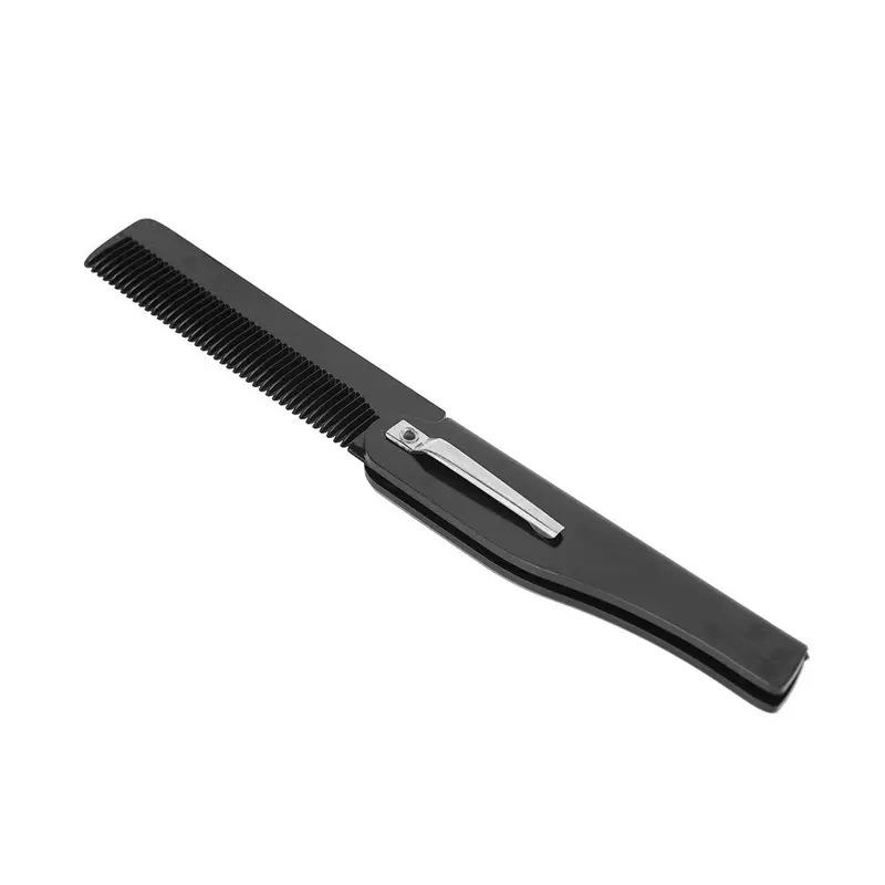 DK Sisir Rambut Lipat Foldable Pocket Hair Comb - HC002 - Black Jenggot 1