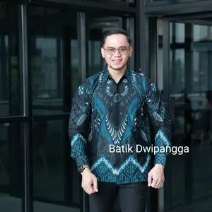 Biru Sekti Kemeja Hem Batik Solo Katun Premium Pria Cowok Fit Motif Mewah Kondangan Lengan Panjang Pendek Baju Nyaman Formal