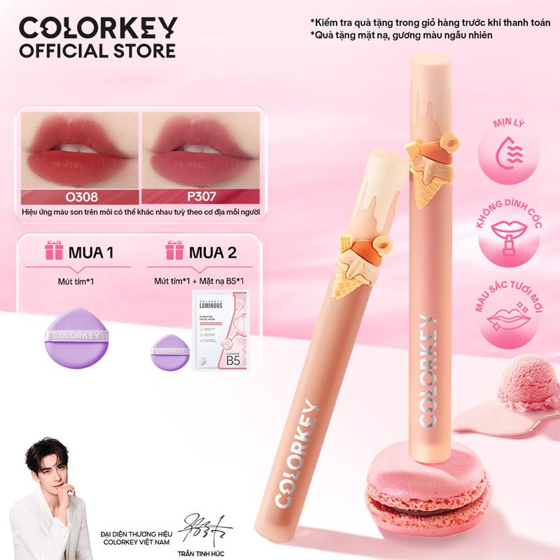 Son Tint Watery COLORKEY Phiên Bản ICE CREAM Màu Sắc Ngọt Ngào Lâu Trôi Cho Môi Xinh Tươi Tắn 1.7g