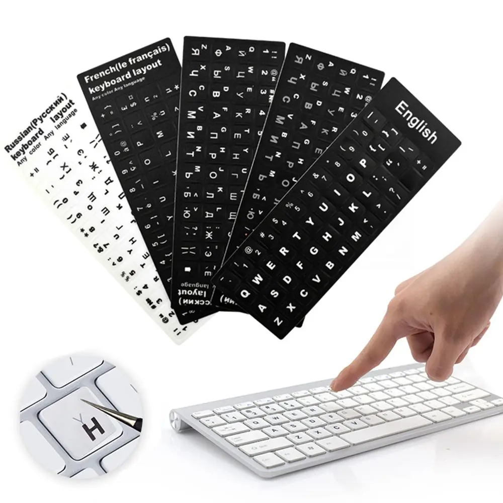 Laptop Keyboard English Deutsch Spanish Russian Letter Keyboard Stickers Alphabet Layout