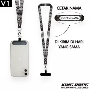 Kingrope Lanyard Hp Custom Nama Ethnic Series Tali Gantungan Handphone 1,5Cm / Gantungan Tali Hp Portable