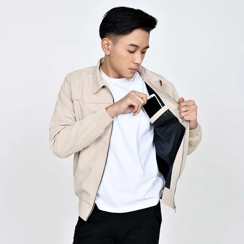 Emoline Trucker Jacket Cream - Jaket Trucker Unisex Cream Emoline 3