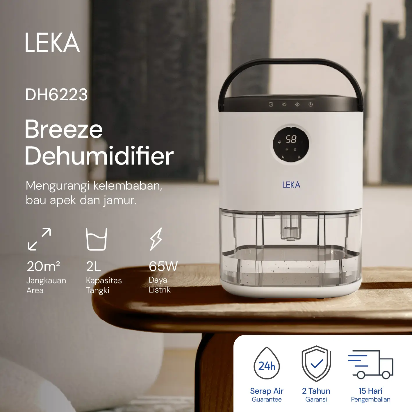 LEKA - DH6223 Breeze Dehumidifier - Penyerap Kelembaban Udara