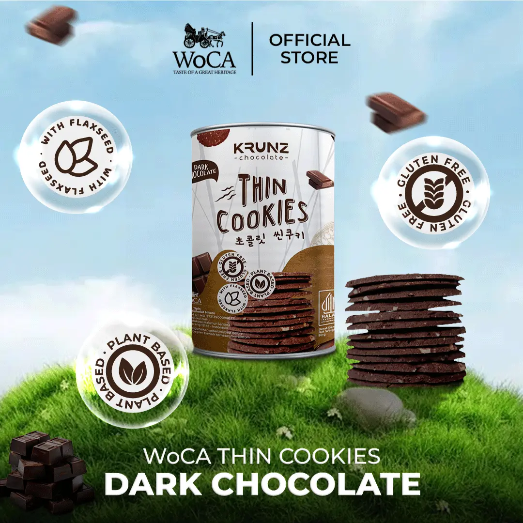 WoCA Krunz Chocolate Thin Cookies Dark Chocolate