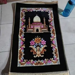 SAJADAH_ID - Sajadah Turki Motif Masjid & Ka'bah Ukuran 110x70cm Dengan Alas Anti Slip Bahan Premium 70cmx110cm