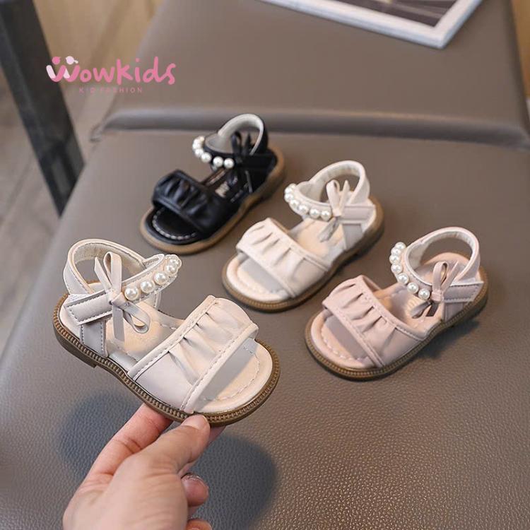  Dép Sandal quai nơ đính ngọc dễ thương cho bé gái đế mềm nhẹ êm chân  C1   