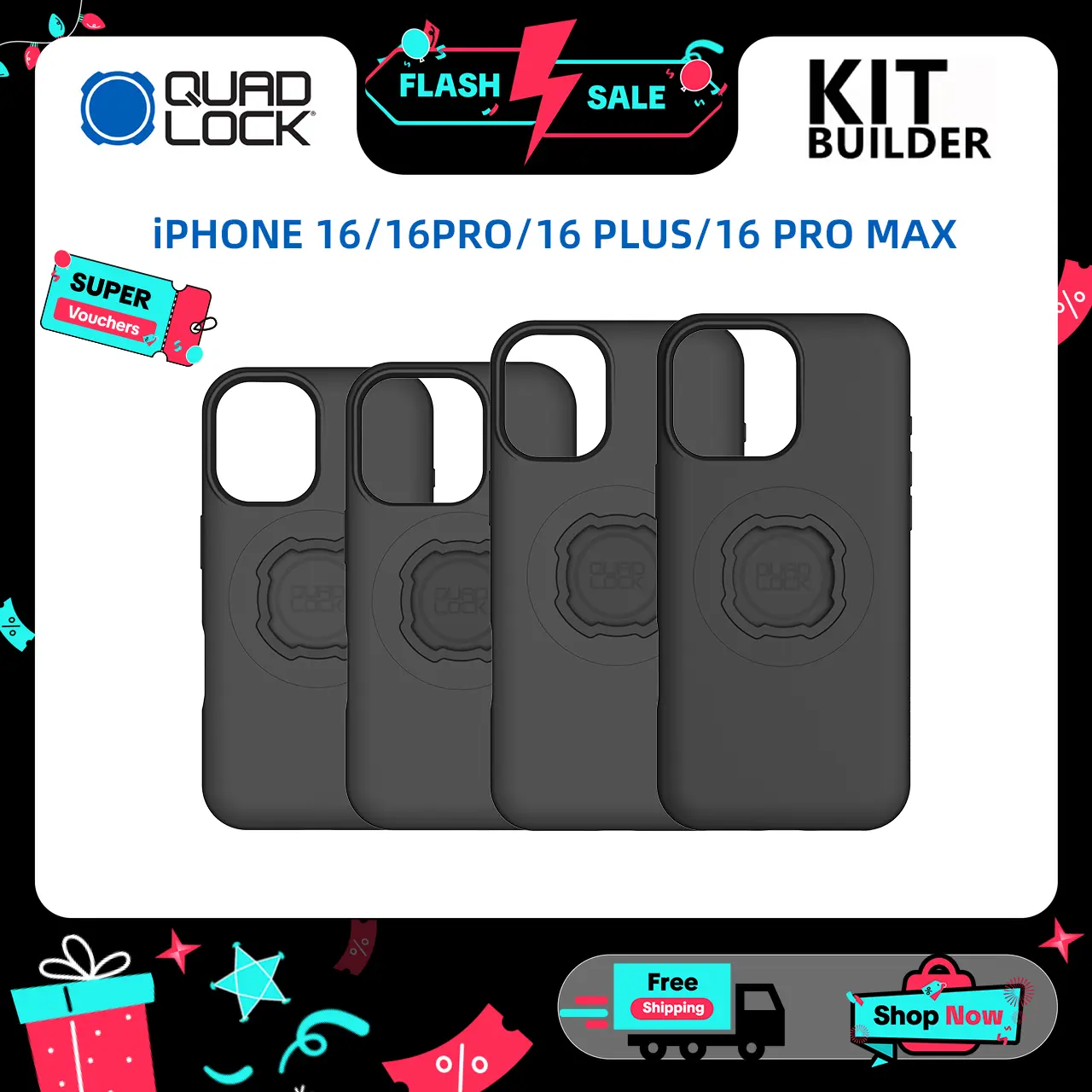 QUAD LOCK MAG Cases for Iphone 16/16 pro/16 plus/16 pro max 14/15 Serials available