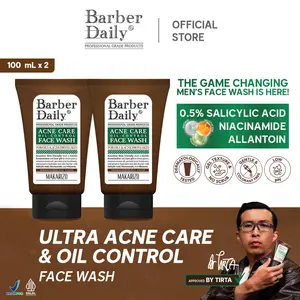 Dual Pack Ultimate Clenser Barber Daily Acne Care & Oil Control Face Wash 100mL x 2