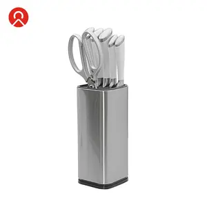 Pisau Dapur Stand Knife Holder Stainless Steel SUS430 Anti Slip Premium Multifungsi Tempat Pisau Organizer Meja