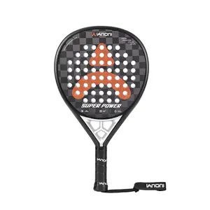Raket Padel Ianoni Super Power Black Orange Original Carbon 18K EVA Core Ringan Permukaan Bertekstur GRATIS tas