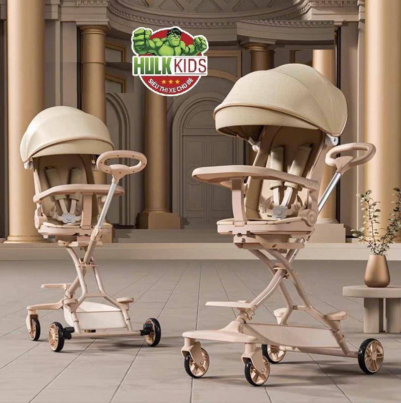 M10 Xe đẩy phiên bản nâng cấp M-10 cho bé từ sơ sinh có kèm bàn ăn dặm đảo chiều gấp gọn_Hulk.Kids