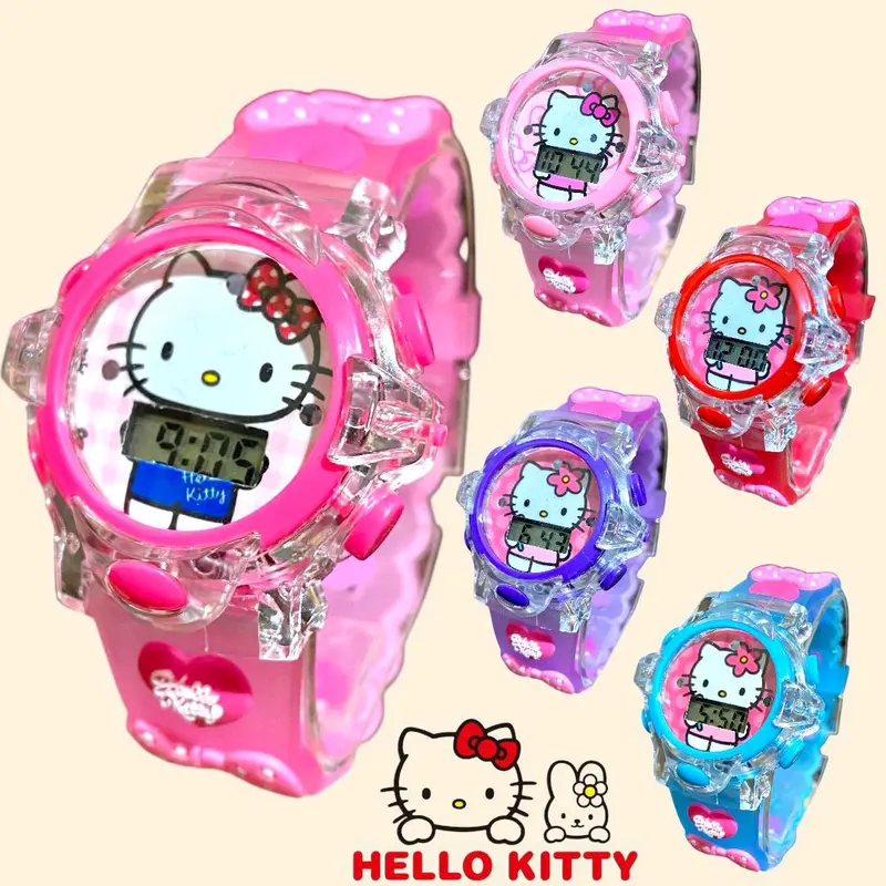 Jam Tangan Anak Digital Karakter Cewek dengan Lampu dan Musik - Fashion 0