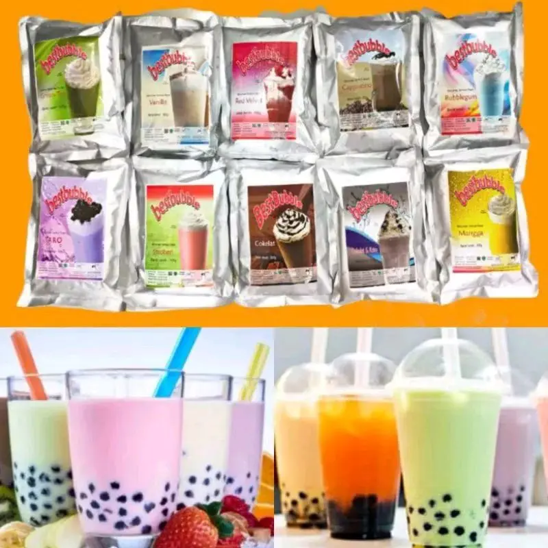 BUBUK MINUMAN ANEKA RASA ICE BLENDED KEKINIAN BEST BUBBLE  POWDER 500 GR BOBA