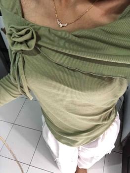 Product Review of KIYANA Cirebon Cloth - Flower Top / Long Sleeve Ribbon Coquette Knit Top / Atasan Knit Lengan Panjang Wanita Knitwear Crop Cardigan Baju Tangan Kerah from 𐙚**🫧 1