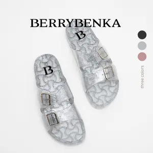 Berrybenka - Sandal Wanita Sofia Melda Jelly Sandal Sendal Round Toe Open Toe Tanpa Hak Karet