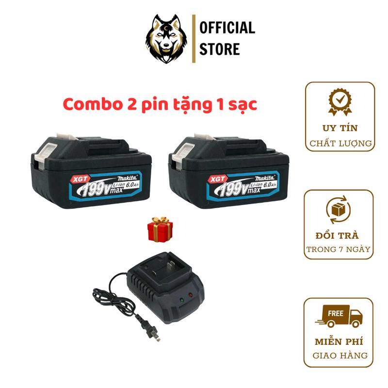 Combo 2 Phụ Kiện 10CELL MAKITA Tặng Sạc - Chân Pin Phổ Thông 4cm Dùng Cho Máy Mài, Máy Khoan, Siết Bulong,...