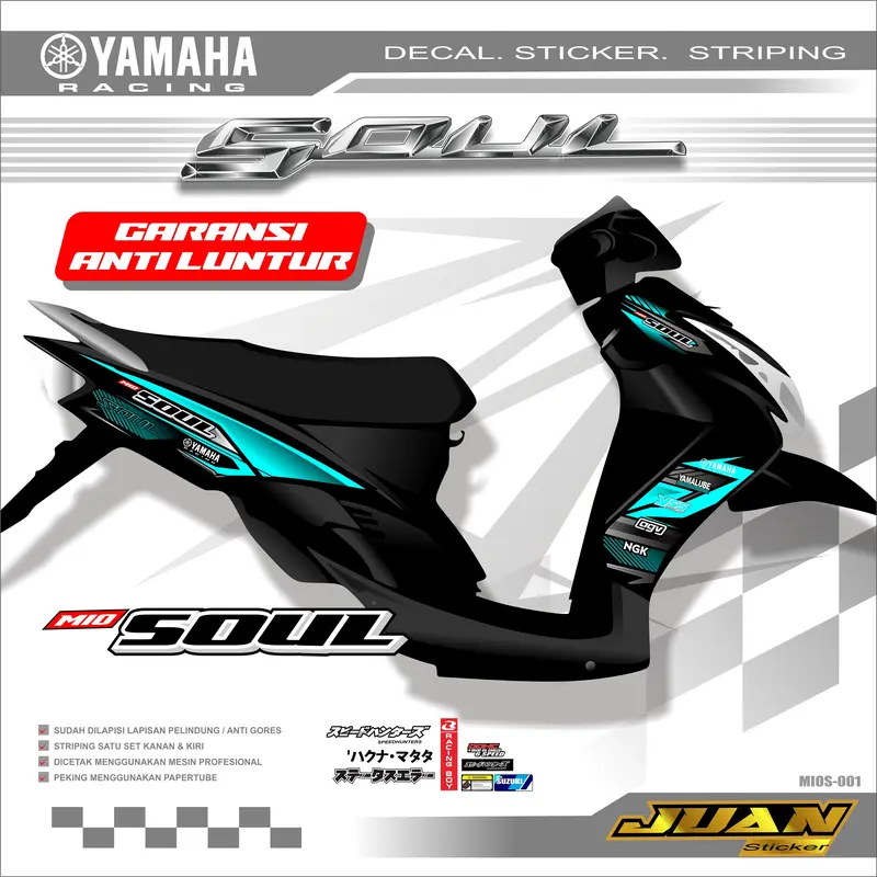 STRIPING STIKER MOTOR MIO SOUL KARBU STICKER VARIASI MOTOR MIO SOUL LAMA KEKINIAN Motorcycle Racing 8